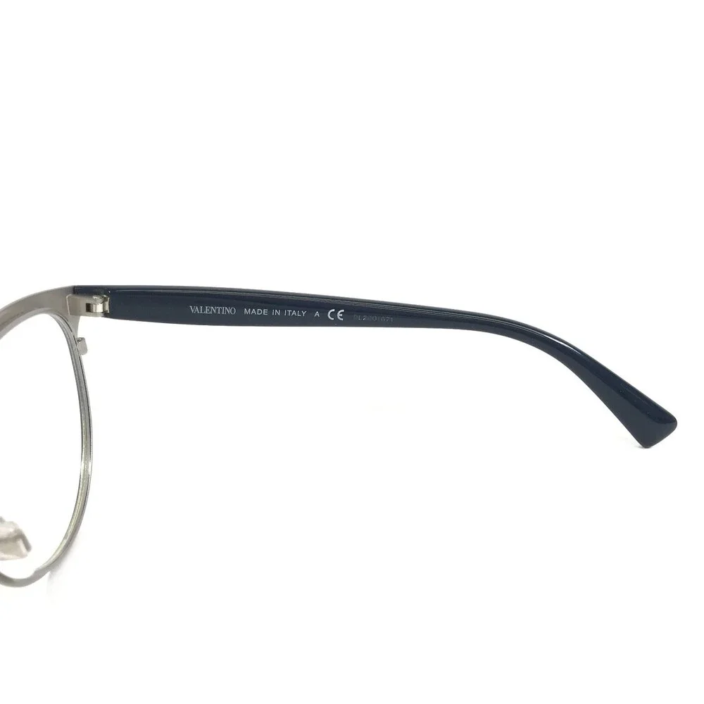 Valentino Eyeglasses Frames VA1004 3010 Blue Silver Cat Eye Full Rim 52-19-140